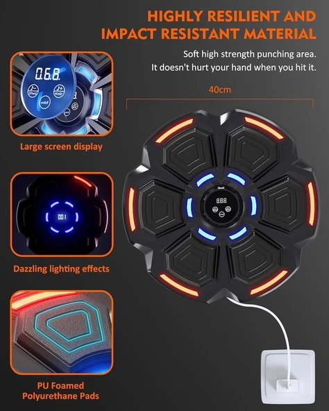 Bluetooth Hoparlör Özellikli Duvar Boks Makinesı  9 Mod Seviye Ayarlı  Müzikli Boks Makinesı - 4