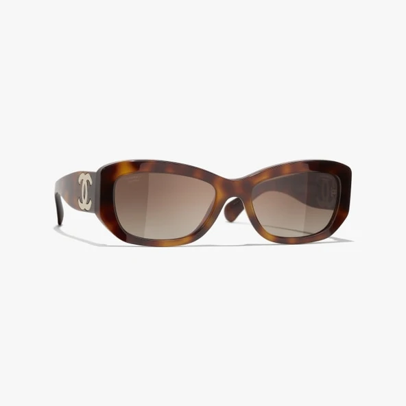 Chanel 5493 1295/S9 Tortoise Açık Kahverengi Polarize Kadın Güneş Gözlüğü - 1