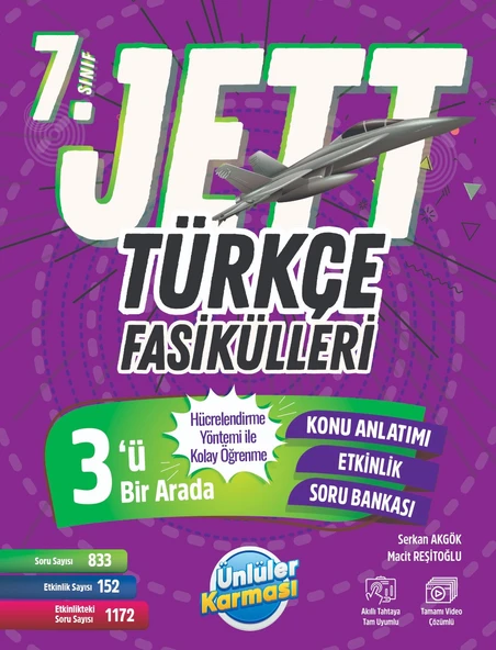ÜNLÜLER KARMASI 7.Sınıf Jett Türkçe Fasiküller ürün görseli