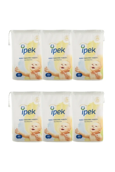 İpek Ipek Maxi Bebek Temizleme Pamuğu 60'lı 6 Paket ürün görseli