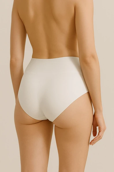 Kadın Yüksek Bel Dikişsiz Lazer Kesim Külot (beli Lastikli ) 3'lü Set - Resim 2