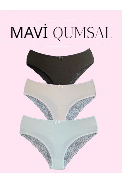 Ön Pamuk Arka Dantelli Bato 3'lü Set ürün görseli