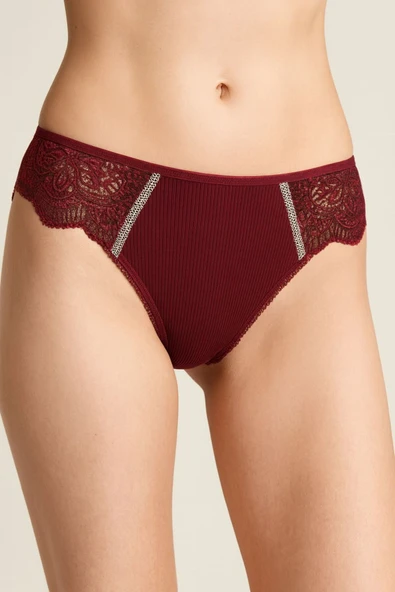 Ön Arka Ribana Dantel Şeritli Bikini 5'li Set - Resim 4