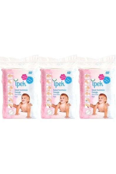 İpek Bebek Temizleme Pamuğu 180 Adet ürün görseli