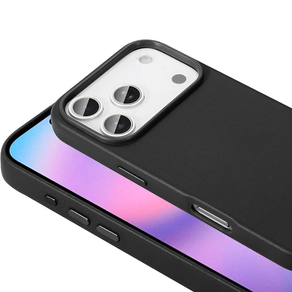 Apple iPhone 17 Pro Kılıf M-safe Şarj Özellikli PU Deri Görünümlü Zr-Kupra - Resim 3