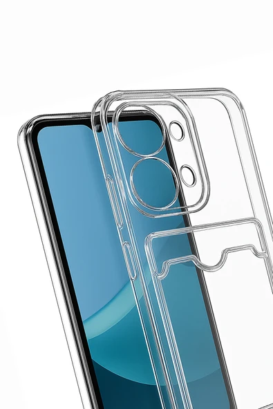 Xiaomi Redmi 15C 4G Kılıf Şeffaf Kartlıklı Silikon Azn-Kartlıklı - Resim 3