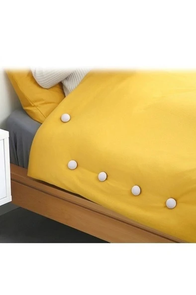 12 Adet Çarşaf Yorgan Kılıfı Sabitleme İğnesi Düğmeli Klipsi Sabitleyici Beyaz - Resim 3