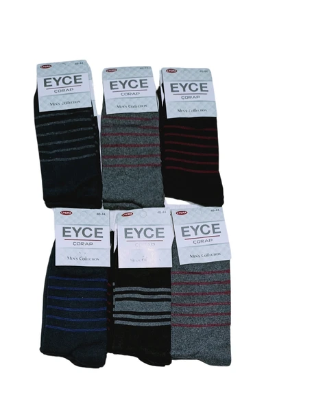 Ucuz Erkek Çorabı Çember Desenli Asorti 12 Adet ürün görseli