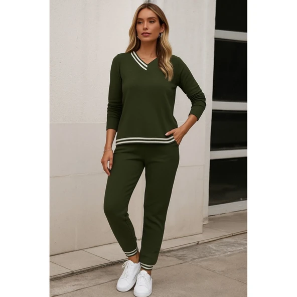 Lucky Life Kadın Uzun Kollu Ribana Detay Viskon Iki Iplik Ikili Takım - 3