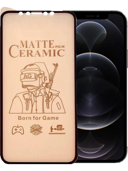 Apple iPhone 12 Pro Mat Seramik Ekran Koruyucu Siyah ürün görseli 1