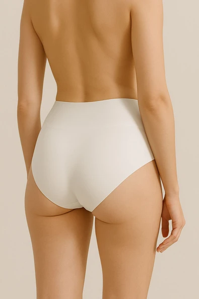 Kadın Yüksek Bel Dikişsiz Lazer Kesim Külot (beli Lastikli ) 3'lü Set - Resim 5