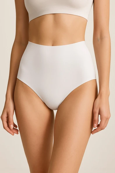 Kadın Yüksek Bel Dikişsiz Lazer Kesim Külot (beli Lastikli ) 3'lü Set ürün görseli