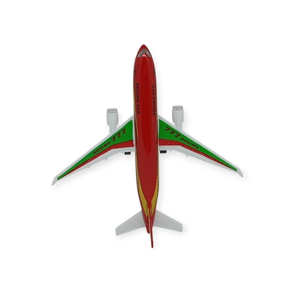 Çek Bırak Sesli Işıklı Metal Uçak - 180 - Kırmızı - 5
