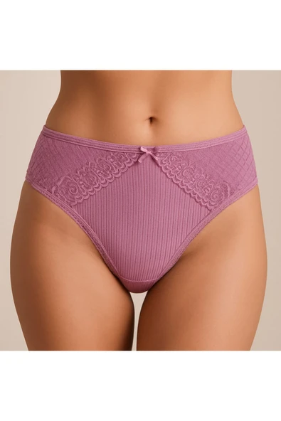 Önü Dantelli Ribana Bikini 6'lı Set - Resim 2