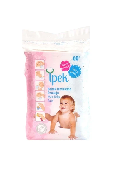 İpek Bebek Temizleme Pamuğu 60x4 (240 Adet) - Resim 2