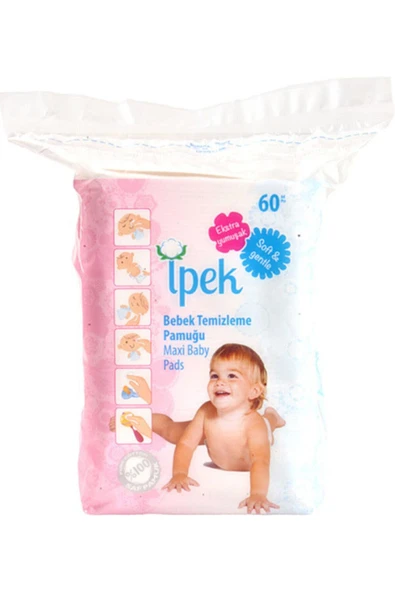 İpek Bebek Temizleme Pamugu 60 Yaprakli X 4 Adet, 240 Yaprak ürün görseli