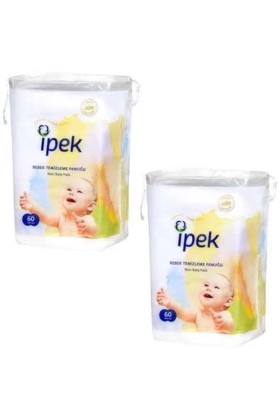 İpek Maxi 60 Lı Bebek Temizleme Pamuğu 2 Paket ürün görseli