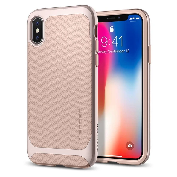 Spigen iPhone X ile Uyumlu Kılıf Neo Hybrid Pale Dogwood - 1