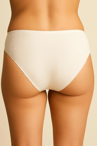 Ön Arka Ribana Dantel Şeritli Bikini 3'lü Set - Resim 7