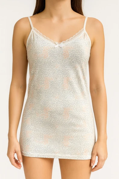 Önü Dantel İp Askılı Atlet 5'li Set - Resim 3