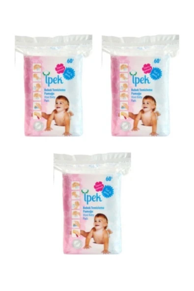 İpek Bebek Temizleme Pamuğu 60lı X 3adet ürün görseli