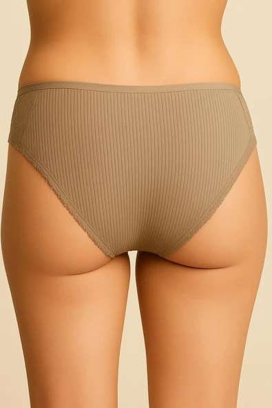 Ön Arka Ribana Dantel Şeritli Bikini 3'lü Set - Resim 7