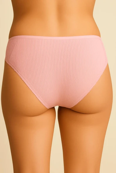 Ön Arka Ribana Dantel Şeritli Bikini 3'lü Set - Resim 5