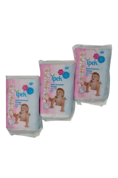 İpek Bebek Temizleme Pamuğu 3'lü Set ürün görseli