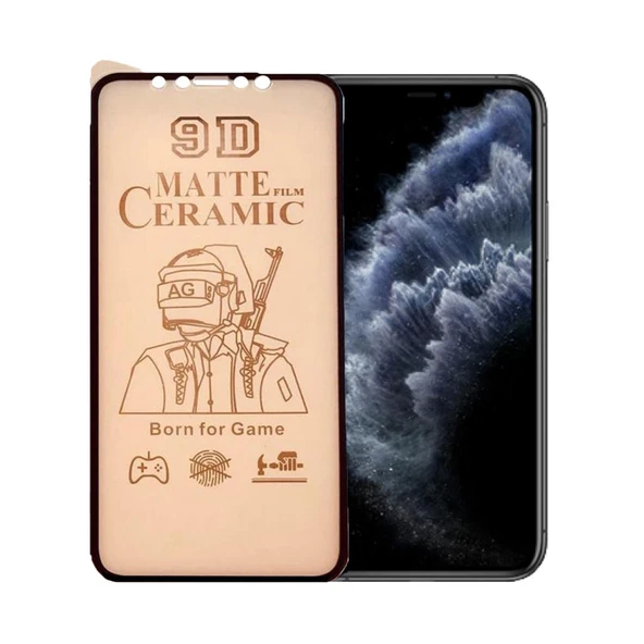 Apple iPhone 11 Pro Mat Seramik Ekran Koruyucu Siyah ürün görseli 1