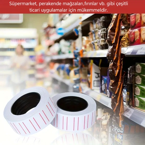 Mx5500 Meto 12x21cm Beyaz Kırmızı Çizgili Fiyat Etiketi (1.ADET.ETİKET) - 3