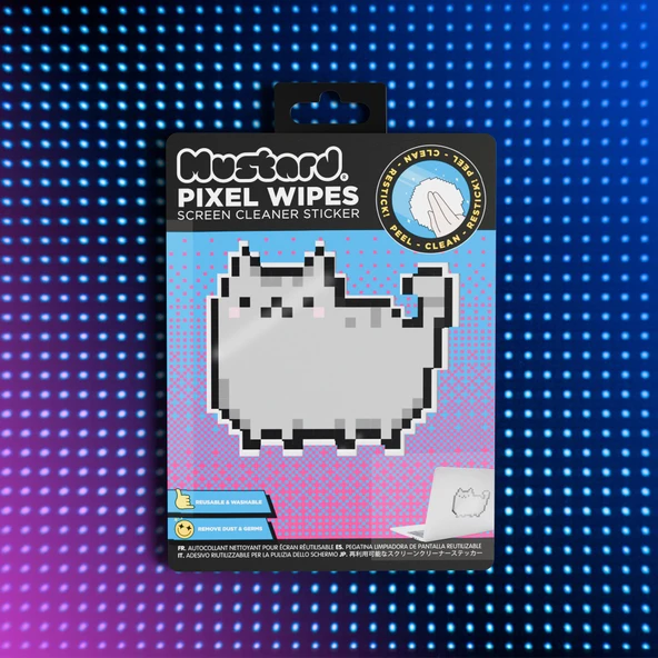 Mustard Cat Pixel Sicker Ekran Temizleyici - Resim 2