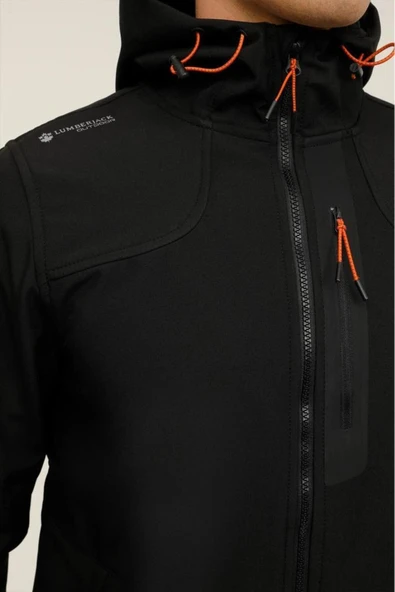 New Trend Siyah Erkek Softshell Mont 101398671 - Resim 4