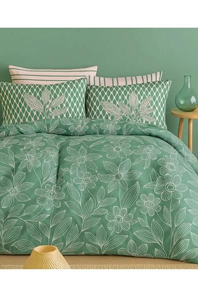 Monique Green Çift Kişilik Pamuklu Nevresim Takımı ürün görseli