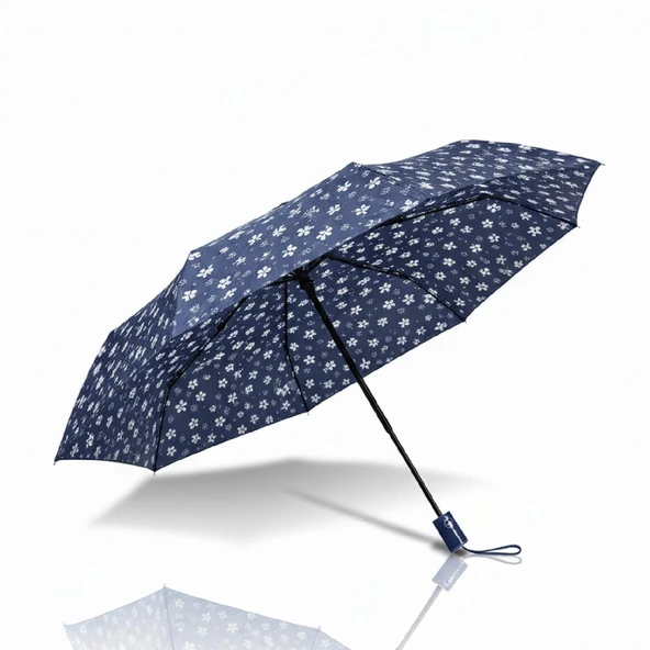 CCL Full Otomatik Kısa 8 Telli Pongee Kumaş Şemsiye Desenli (119G-2) Çiçekli GKH - Resim 2
