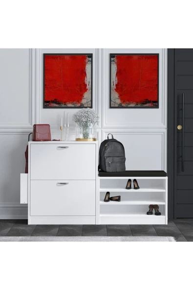 Decormet Trend Ayakkabı Dolabı Beyaz - 11
