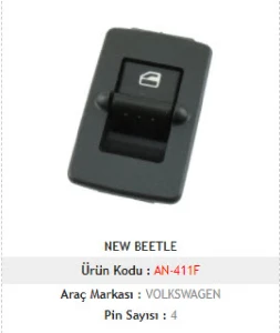 CAM ANAHTARI>NEW BEETLE 98-10 - SAĞ - MCAR-AN411F ürün görseli