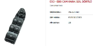 E93 - E89 SOL DÖRTLÜ CAM ANAHTARI KATLANMAZ - MCAR-AN3514HD ürün görseli