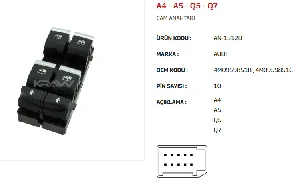 CAM ANAHTARI DÖRTLÜ A4 - A5 - Q5 - Q7 - MCAR-AN1512D ürün görseli