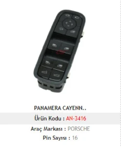 CAM ANAHTARI>PANAMERA - CAYENNE CAM ANAH. SOL DÖRTLÜ - MCAR-AN3416 ürün görseli