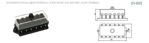 Aksa 6'Lı Sigorta Kutusu (Yeni Model Levha Sigortalı) ürün görseli