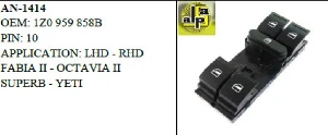 CAM ANAHTARI>SKODA FABIA - OCTAVIA II SUPERB YETI - SOL - DÖRTLÜ   >>1Z0959858B - MCAR-AN1414 ürün görseli 1