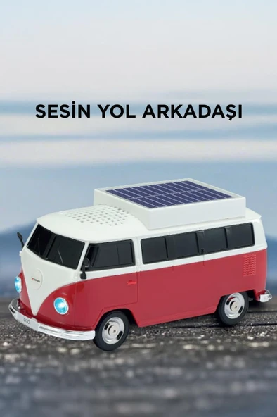 Torima D70 Kırmızı Vosvos Tasarımlı Solar Şarjlı Bluetooth Hoparlör 5W Güçlü Ses - Resim 2