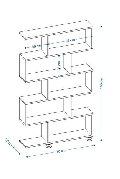 Decormet Nilüfer Kitaplık Ceviz - Resim 4