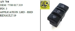 CAM ANAHTARI>RENAULT 19 SOL   >>7700817339 - MCAR-AN704 ürün görseli