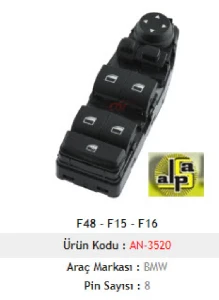 CAM ANAHTARI>F15 - F16 - F48  SOL KATLANIR   >>61319362116 / 61319297349 - MCAR-AN3520 ürün görseli