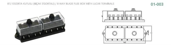 Aksa 8'Li Sigorta Kutusu (Yeni Model Levha Sigortalı) ürün görseli