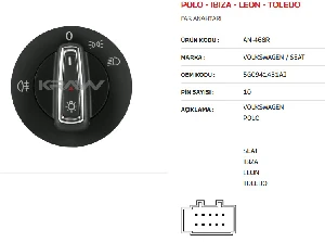 CAM ANAHTARI>POLO - IBIZA - LEON - TOLEDO FAR ANAH. KROM - TEK SİS - MCAR-AN468R - 1