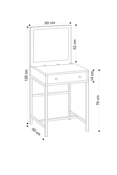 Decormet Mary Mini Makyaj Masası Safir Meşe - Resim 9