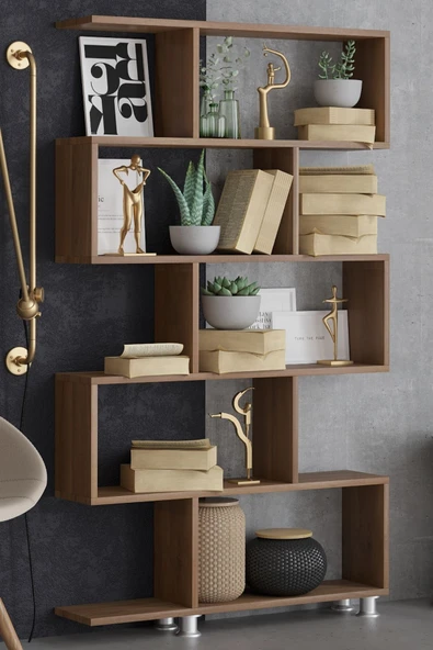 Decormet Nilüfer Kitaplık Ceviz - Resim 2