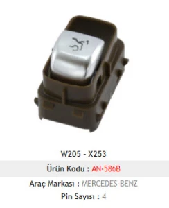 CAM ANAHTARI>W205 - W253 BAGAJ AÇMA - KAHVERENGİ - 8Q54 - MCAR-AN586B ürün görseli